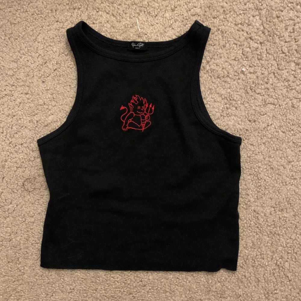 J galt/brandy melville devil embroidered tank top